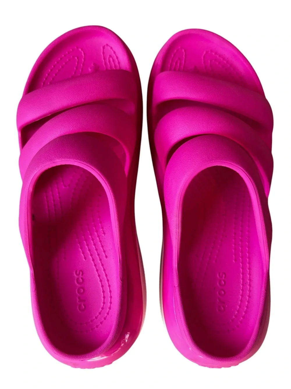 Crocs Mega Crush Triple Strap Platform Sandals Hot Pink Crush Women’s 10